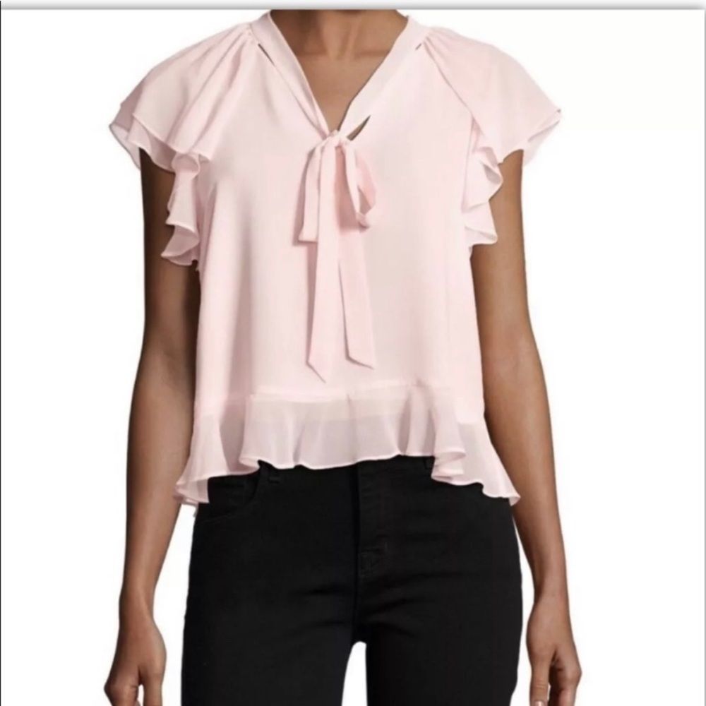 Rebecca Minkoff Pink Feminine Ruffle Blouse M